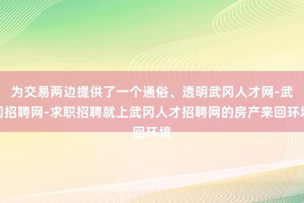 为交易两边提供了一个通俗、透明武冈人才网-武冈招聘网-求职招聘就上武冈人才招聘网的房产来回环境